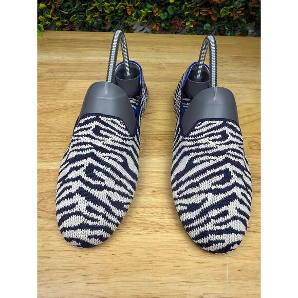 Rothy’s The Loafer Slip On Shoes Flats Zebra Animal Print Black White Womens 5 - Picture 3 of 10